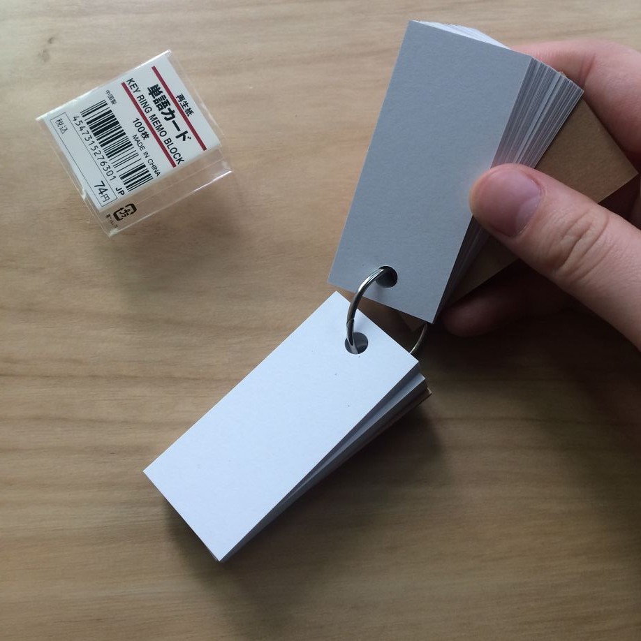 现货 MUJI无印良品 再生纸单字卡100张/聚丙烯单词卡片 单词本 - 图2