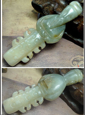 财神爷挂件结缘和田青白玉