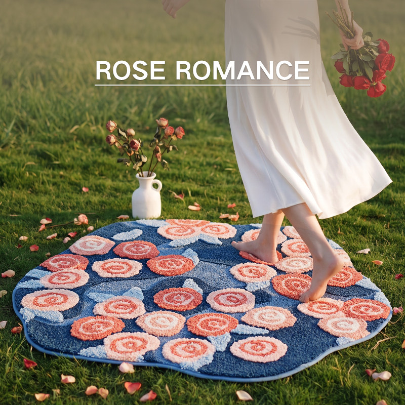 Bedroom bedside blanket oil painting style rose flowers special shape