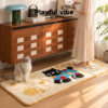 Dajiang ins cartoon black cat strip bedside carpet