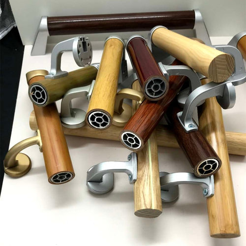 铝合金树脂仿木纹灯光走廊楼梯养老院老人安全无障碍防摔防滑扶手 - 图1