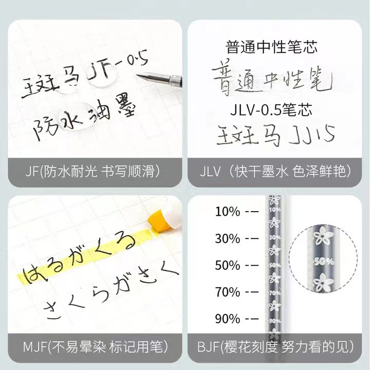 日本ZEBRA斑马JF-0.4笔芯 Sarasa系列JJS15按动中性笔替芯 学生用0.4mm水笔芯不晕染MJF-0.4速干JLV-0.4 - 图3