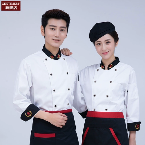 Шеф -повара рабочая одежда мужская короткая кафетерий упорно трудна -Выполнить высокий западный кухонный отель кухня Hot Pot Restaurant Restor