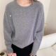 BADX genuine solid color round neck seamless one-piece wool sweater for women in autumn soft and waxy loose slimming versatile sweater