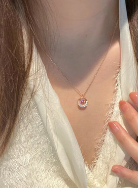 跳动的心999纯银项炼女2025新款爆款莫比乌斯圆环吊坠锁骨炼闺蜜
