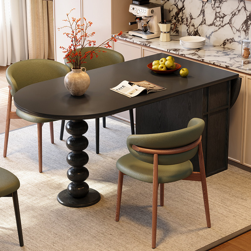 梵创 岛台餐桌一体可伸缩实木岩板小户型家用法式中古风折叠岛台,淘宝优惠券,粉丝福利购,淘宝优惠卷