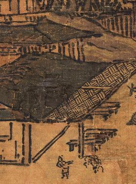五代关仝关山行旅图名家国画微喷