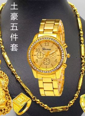 孟加拉赤金男士项链沙金项链镀金饰品项链土豪款