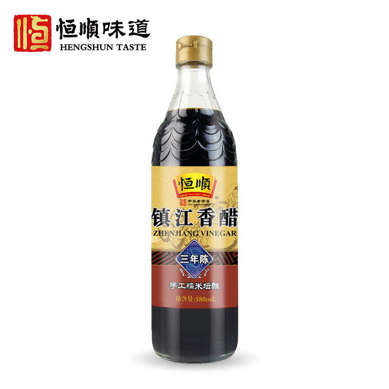 恒顺香醋三年陈580ml 调味料蘸食炒菜凉拌 酿造食醋 镇江特产陈醋 - 图3