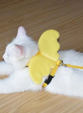 Cute Angel's Wings dog Cat Harness with Leash Collar Nylon R