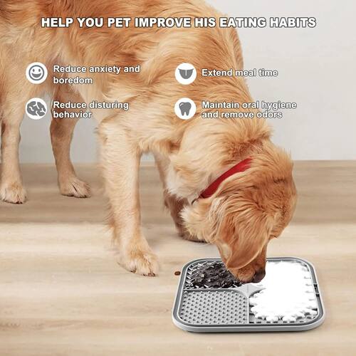 Silicone Dog Lick Mat Anti-Slip Sucker Slow Food Plate Pet B - 图3