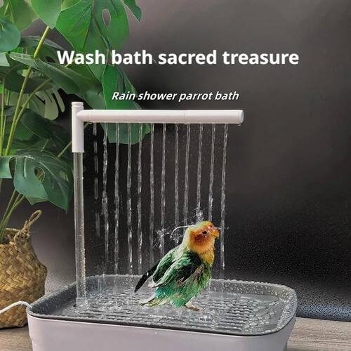 High Quality Automatic Parrot Bird Bath Tub USB Electric Pet - 图1