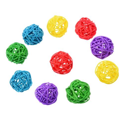 10pcs Primary Color Sepak Takraw Parrot Chewing Toy Ball Pet - 图3