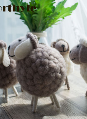 羊毛毡动物儿童房摆件客厅工艺品