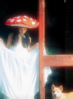 蘑菇帽子小红书菊蒽同款蘑菇帽子蘑菇精拍照神器