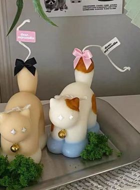 可爱猫咪造型香薰蜡烛生日礼物礼盒摆件男生女生礼物