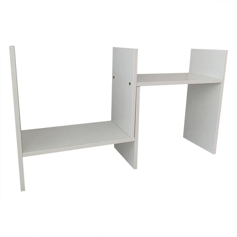 Desktop Organizer INS-style White 2-layer Student Desk Storage Rack with Tool Compartments