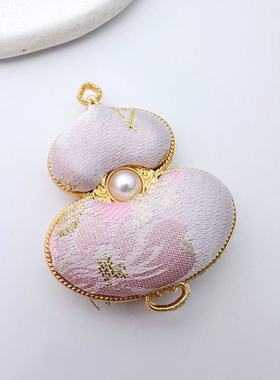 非遗中式国风宋锦手工双面钱包钱袋葫芦diy吊坠挂饰百搭汉服配件