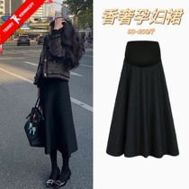 Pregnant Woman Dress Code 200 Catty Winter Dress New Half Body Dress Long Skirt a Skirt Plus Suede Thickened Autumn Winter Half Dress