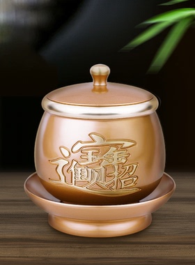 全铜佛前家用一套桌面摆件供水杯