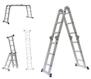 帮尔高加厚9.2米工程梯多功能梯折叠铝梯人字梯4.4米八档四折