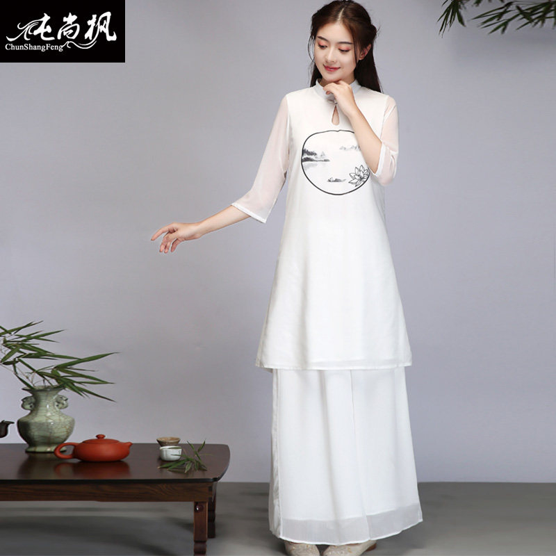 中国风中式女装唐装雪纺上衣瑜伽服 纯尚枫女装上衣
