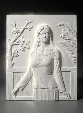 中式立体浮雕雕塑装饰画过道玄关卧室创意装饰画
