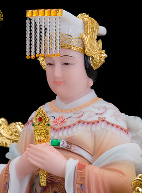 妈祖神像客厅汉白玉工艺品摆件
