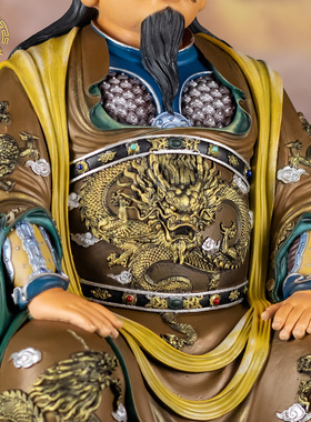 真武大帝神像黄铜家居中式摆件