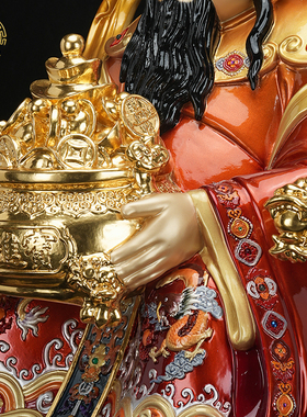 纯铜财神爷神像供奉招财桌面摆件