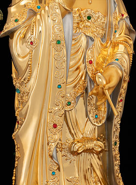 纯铜西方三圣铜像新品站观音菩萨