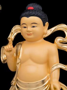 太子浴佛铜像客厅黄铜摆件中式