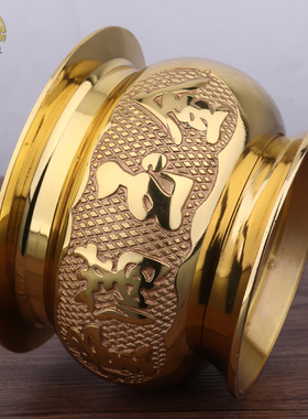 香炉观音金色黄铜佛光普照财神