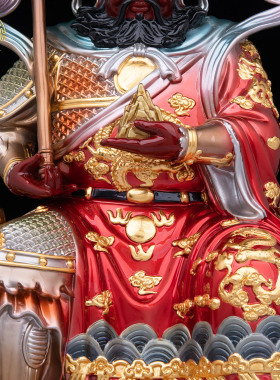 山神爷神像纯铜喷绘中式家居摆件