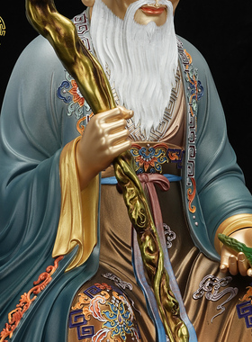 纯铜药王孙思邈神像供奉家用摆件