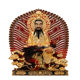 Sanqing Taoist Statue Ornament Brass Filigree Inlaid with Diamonds