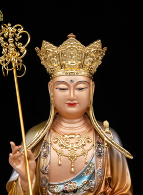 纯铜掐丝珐琅全堂佛摆件客厅佛堂