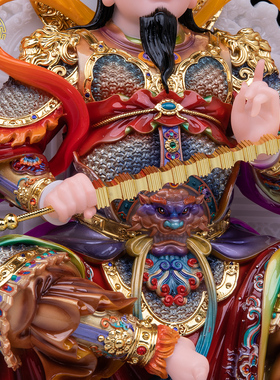 汉白玉普化天尊神像中式家居摆件