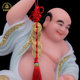 White marble Chinese-style bangs and golden toad statue ornaments