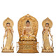 Bohui Bronze Three Saints of the East Chinese Style Medicine Buddha Bronze Statue