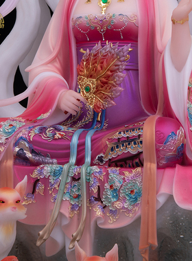 汉白玉中式客厅九尾娘娘神像佛像