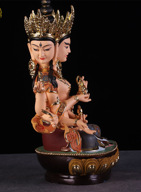 彩绘长寿三尊菩萨密宗供奉摆件