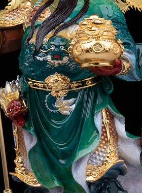 立刀关公神像纯铜中式客厅热着色