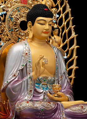 纯铜金刚台三宝佛释迦佛药师佛