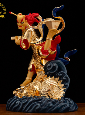 台湾鎏金人物神像魁星踢斗佛像