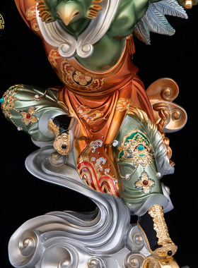 雷公雷震子神像黄铜客厅桌面摆件