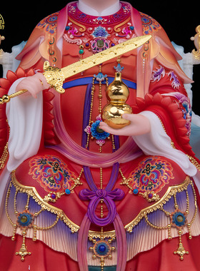 龙椅九天玄女神像汉白玉供奉摆件