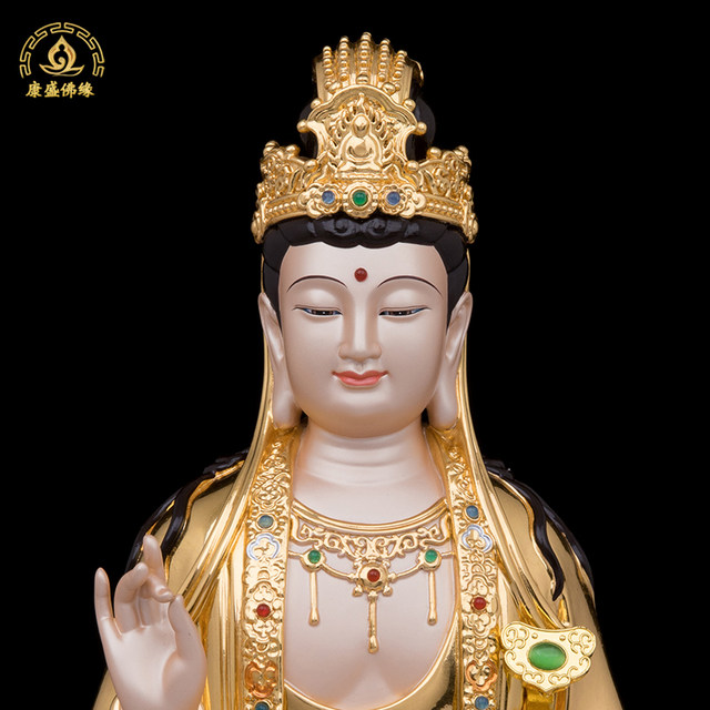 Bronze raised sword Manjushri Puxian Bodhisattva Chinese style living room home