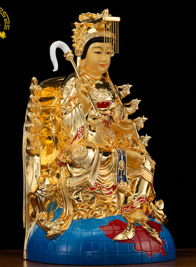 地母娘娘纯铜神像桌面中式摆件