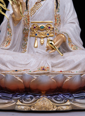 纯铜妙善观音坐像保平安家用摆件